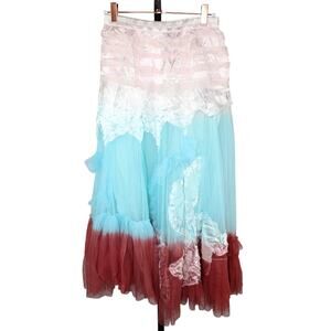 etc. Vintage 90's Deadstock Fairy Magical Asymmetrical Ombre Skirt Small